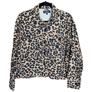 Lulu's Fashionably Fierce Leopard Print Womens Button Up Light Shacket Jacket SM